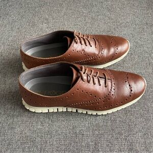 Cole Haan Women's Brown Leather Wingtip Loafers
